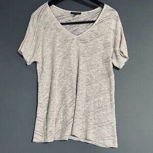 Eileen Fisher Tan Open Knit Sweater in Petite Large